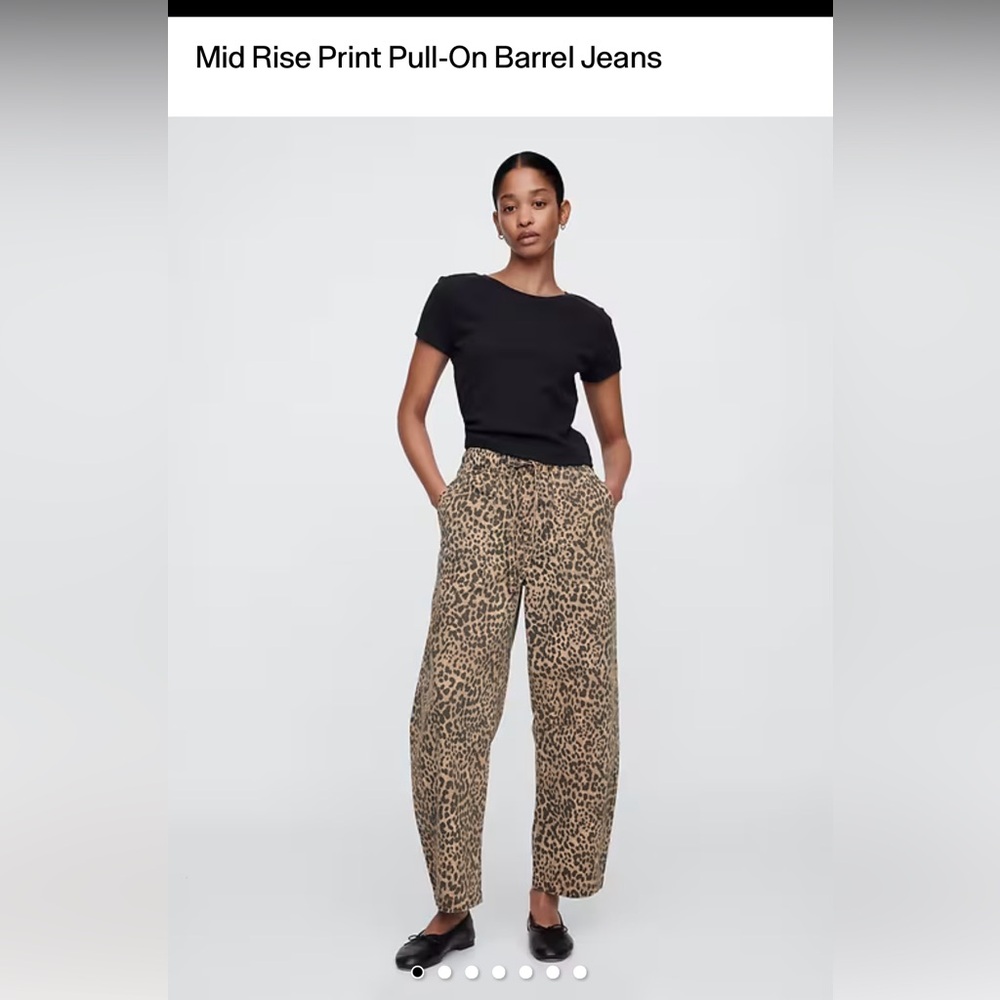 GAP Leopard Print Barrel Jean